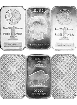 1 oz Silver Generic Bars